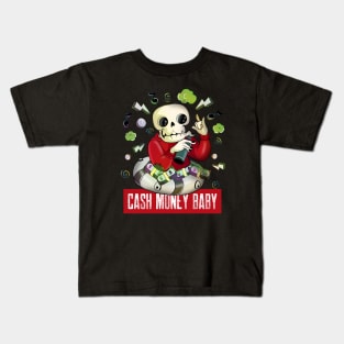 Music Cash Money Skull Kids T-Shirt